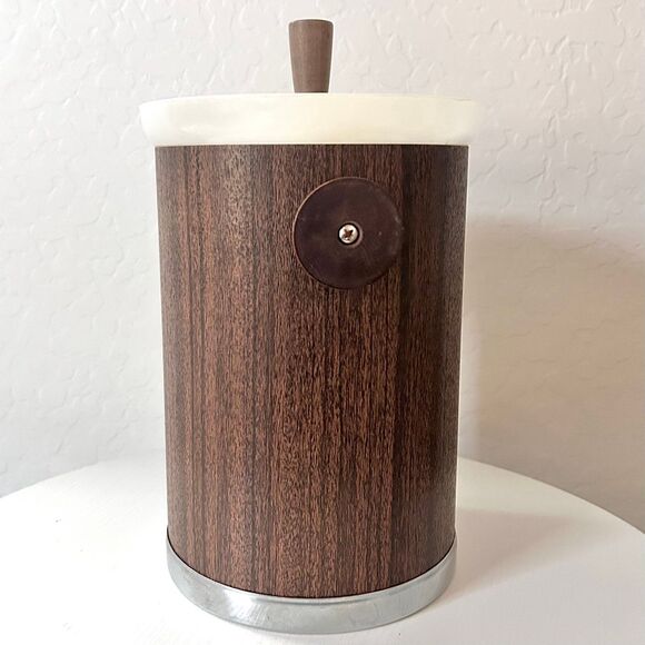 Kromex ice bucket, Faux Wooden Ice Bucket, Vintage Ice Bucket, Plastic Ice Pale - Picture 3 of 9